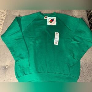 VTG 1990’S  NEW Green Fruit Of The Loom Crewneck Sweatshirt women’s Medium.